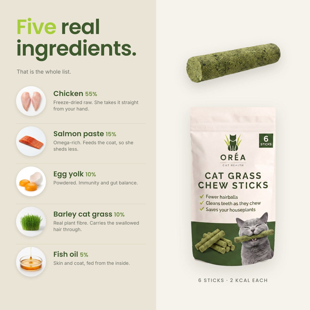 Oréa Cat Grass Chew Sticks