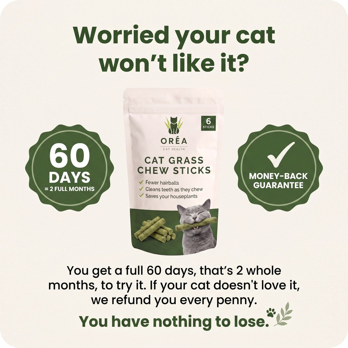 Oréa Cat Grass Chew Sticks